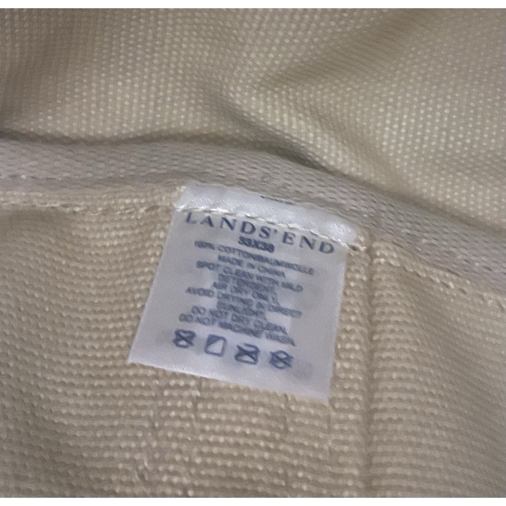 Lands'‎ End Extra Large  Canvas Tote Boat Bag Brown/Cognac 33x38" Y2K - Picture 6 of 6